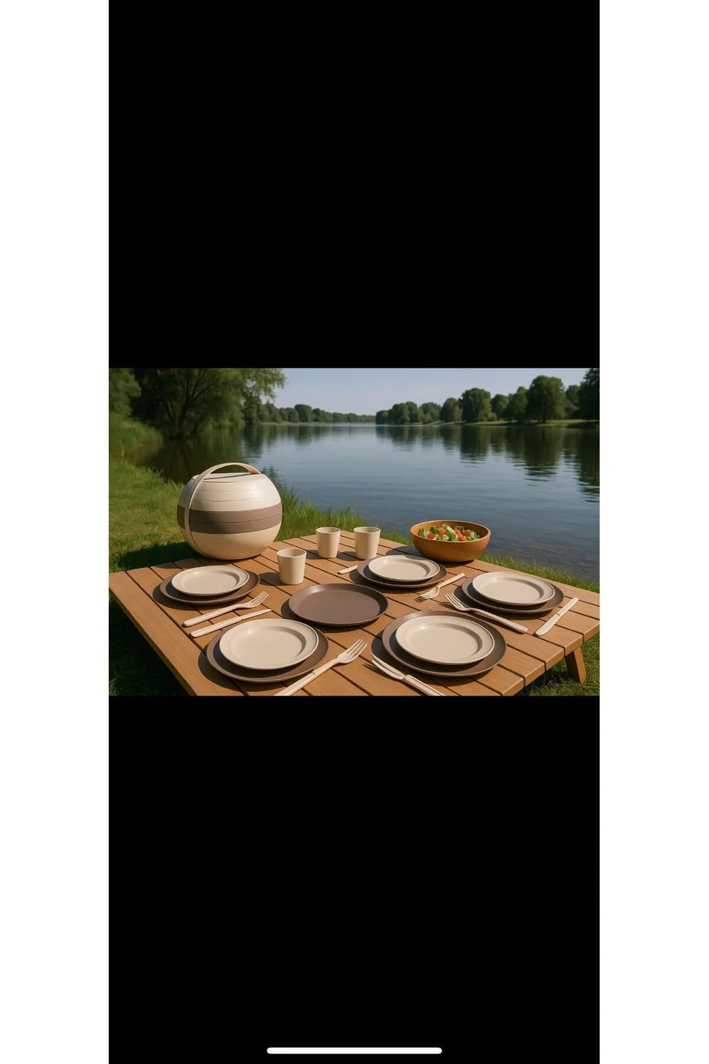 Taşınabilir 24 Parça Piknik ve Kamp Yemek Takımı – 6 Kişilik Piknik Set